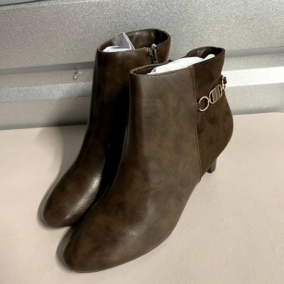 Impo Shoes - Impo Women's Mink Brown Vegan Leather Faux Suede Neena Ankle Bootie - Size 9M